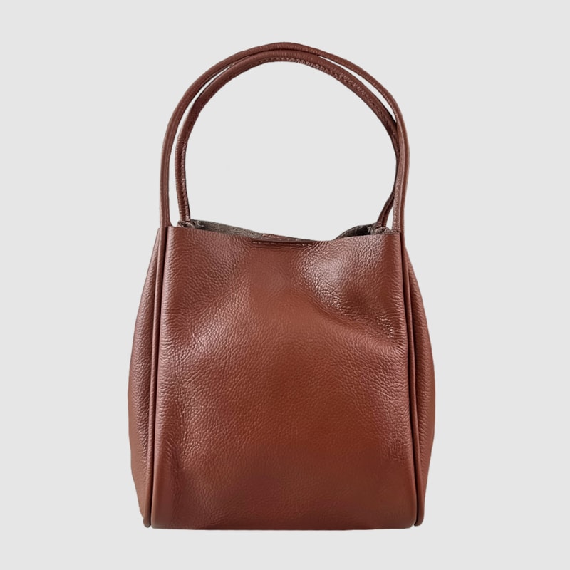 Bolsa Couro Saquinho Marrom 9044