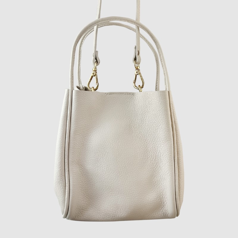 Bolsa Couro Saquinho Off White 9044