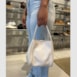Bolsa Couro Saquinho Off White 9044