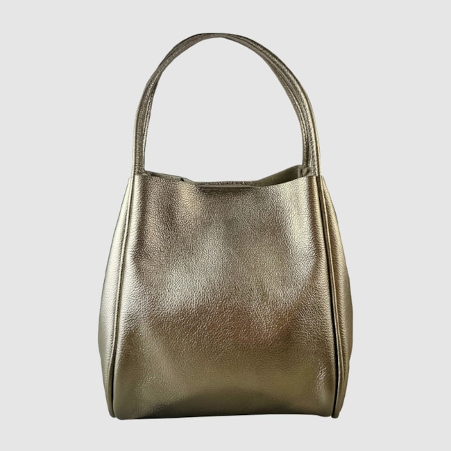 Bolsa Couro Saquinho Prata Velho 9067