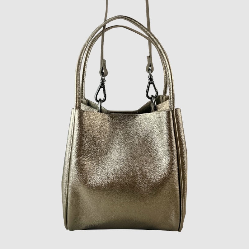 Bolsa Couro Saquinho Prata Velho 9067