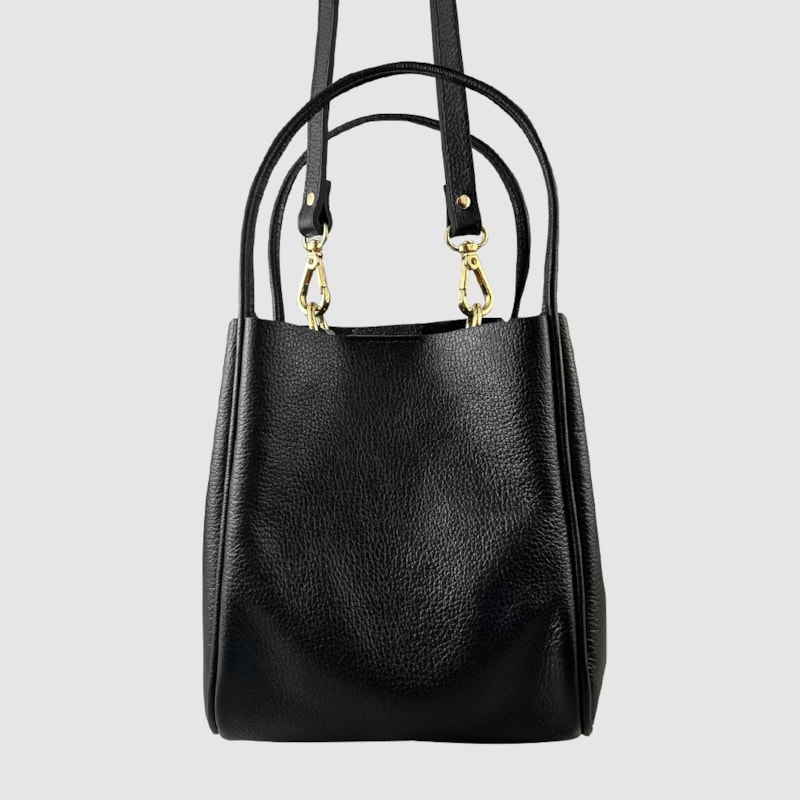 Bolsa Couro Saquinho Preto 9044