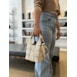 Bolsa Inspiração Bottega Couro Off White 409