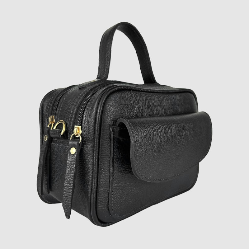 Bolsa Napoli Couro Preto 501