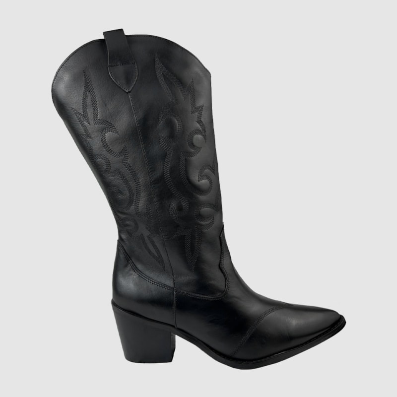 Bota Country Aurora Couro Preto 301