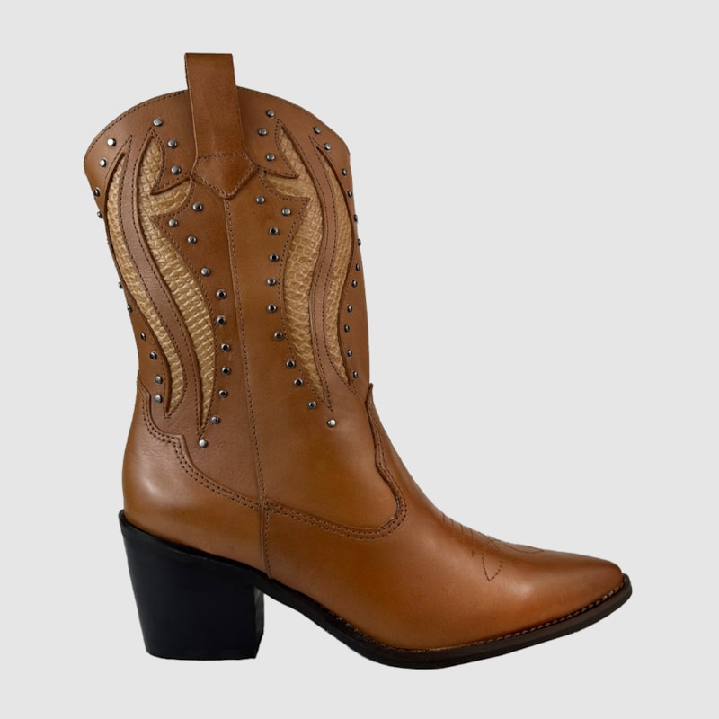 Bota Country Bianca Couro Camel 122