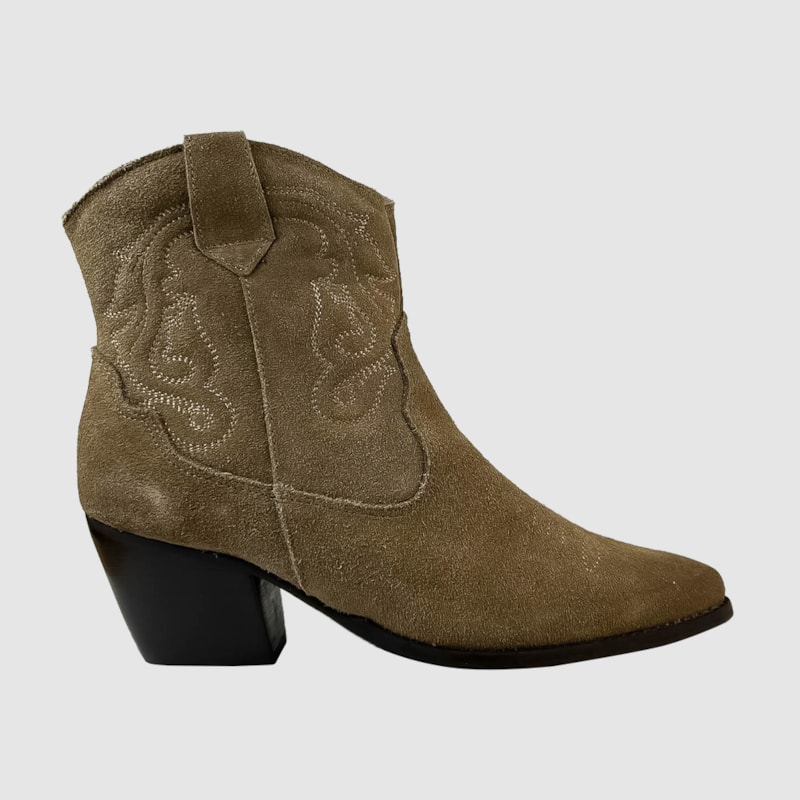 Bota Country Lara Camurça Couro Castor 158
