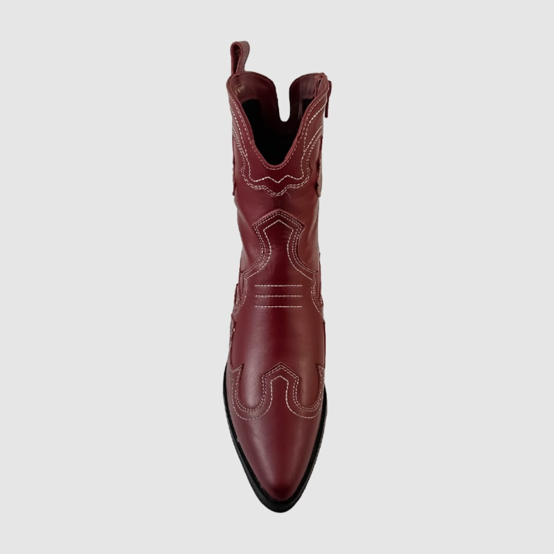 Bota Country Love Couro Cereja 377