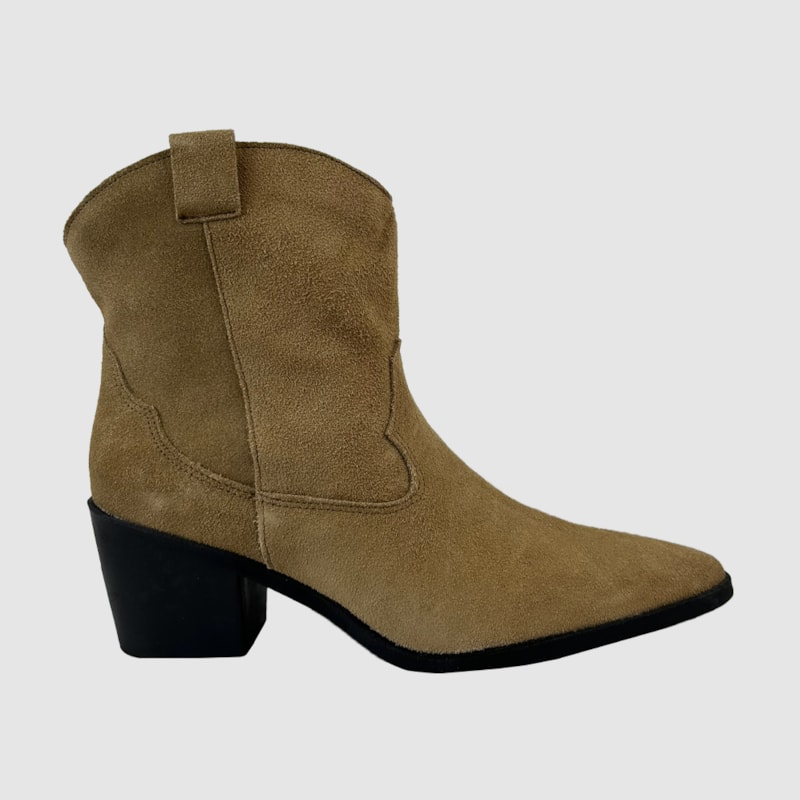 Bota Holly Couro Camurça Taupe 323