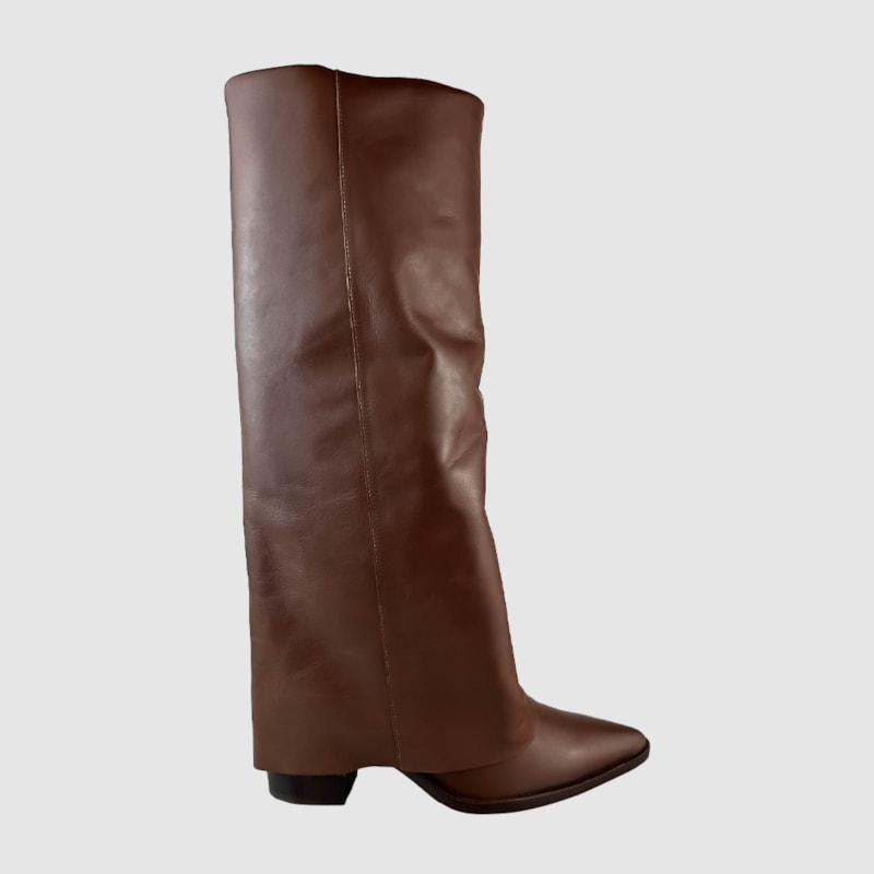 Bota Jady Couro Nutela 085 (zíper interno)