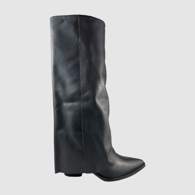 Bota Jady Couro Preto 085 (zíper interno)