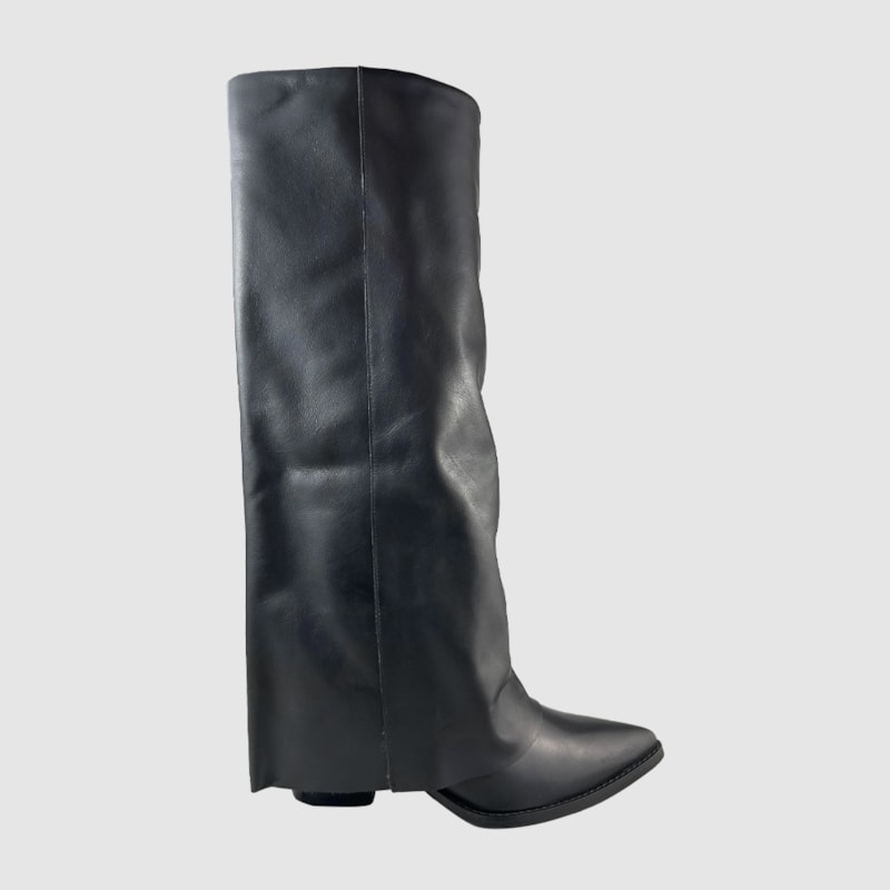 Bota Jady Couro Preto 085 (zíper interno)