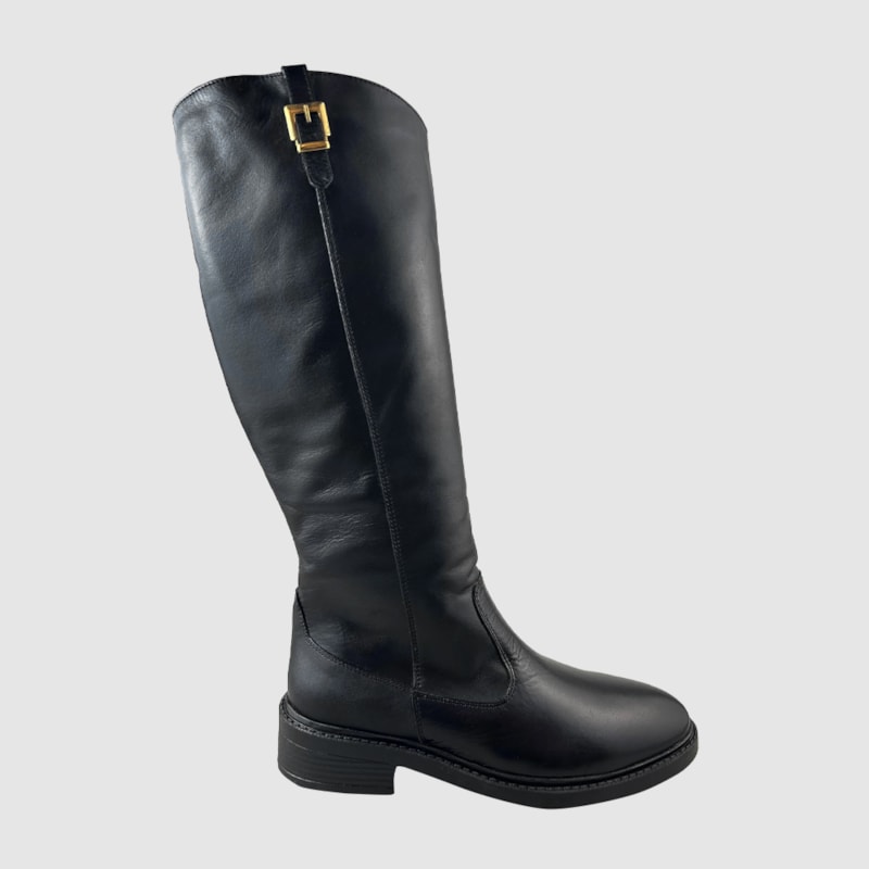 Bota Montaria Lú Couro Preto 935