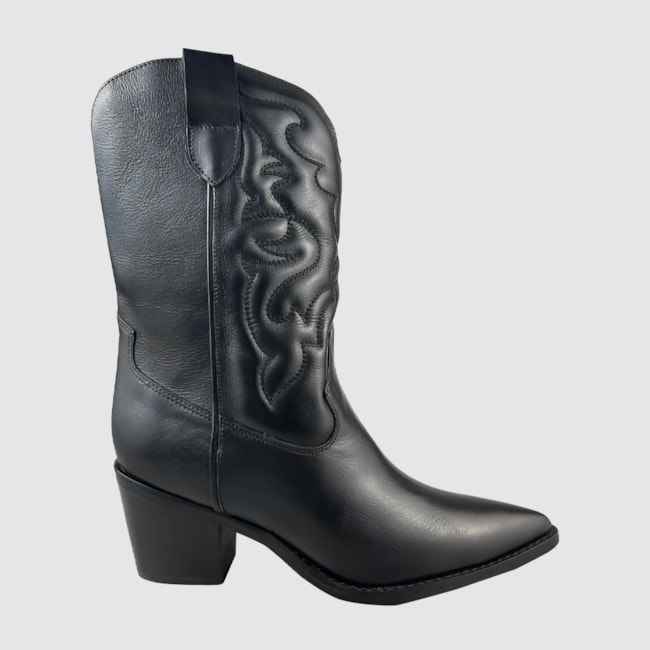 Bota Western Camila Couro Preto 221