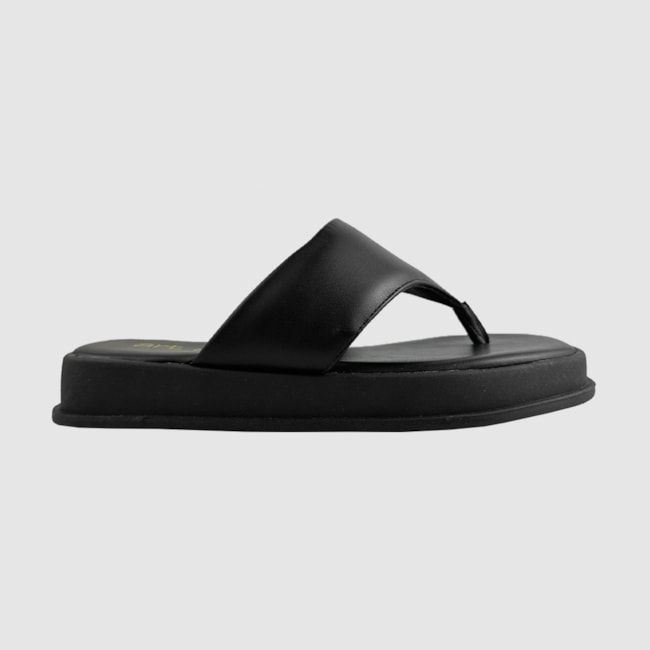 Chinelo Paris Couro Preto 200