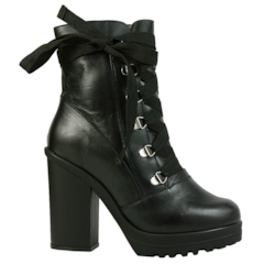 Combat Boot em Couro Preto 461 Combat Boot em Couro Preto 461
