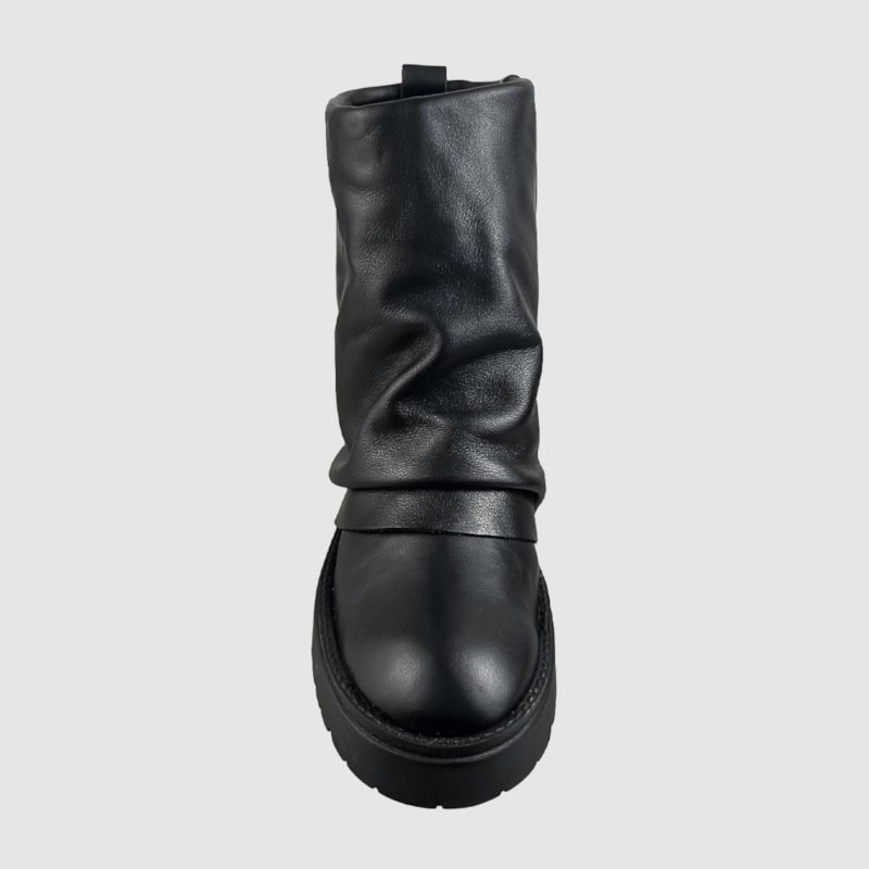 Coturno Gabi Couro Preto 257 (zíper interno)