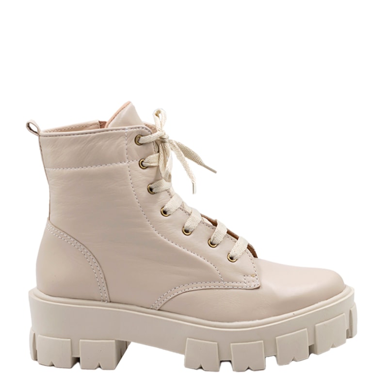 Coturno Maju Off White Couro 9-672 Coturno Maju Off White Couro 9-672
