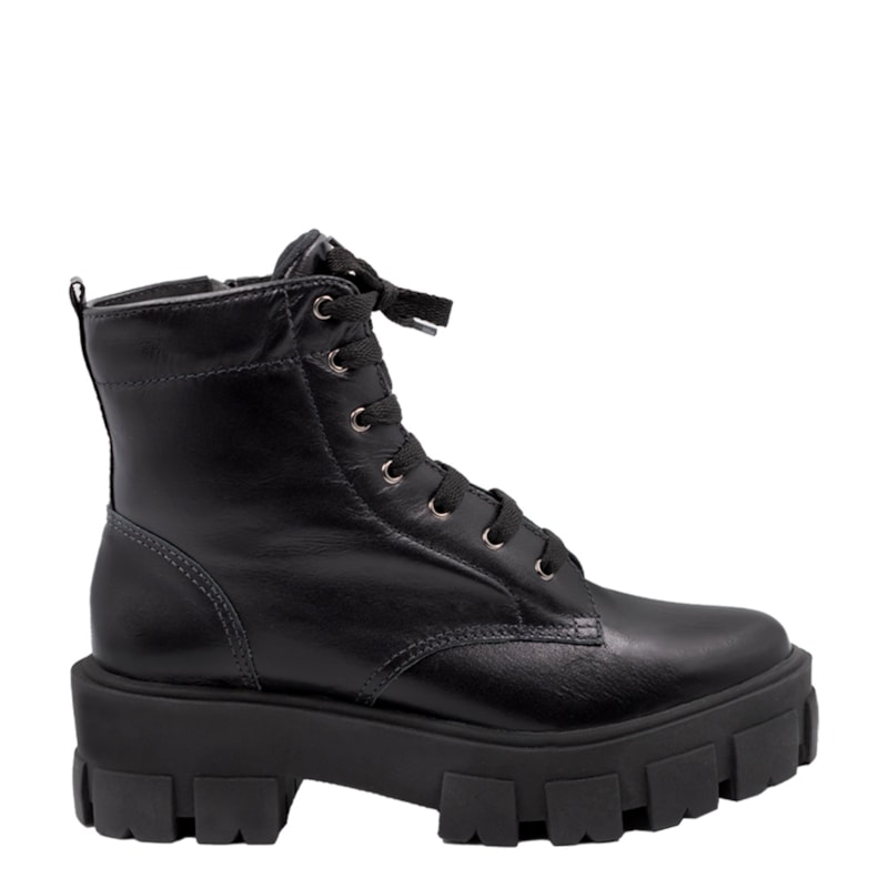 Coturno Maju Preto Couro 9-672 Coturno Maju Preto Couro 9-672