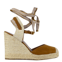 Espadrille Lace Up em Suede Caramelo 3095 Espadrille Lace Up em Suede Caramelo 3095