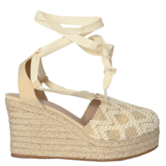 Espadrille Lace Up Karina em Tricô Natural 5328 Espadrille Lace Up Karina em Tricô Natural 5328