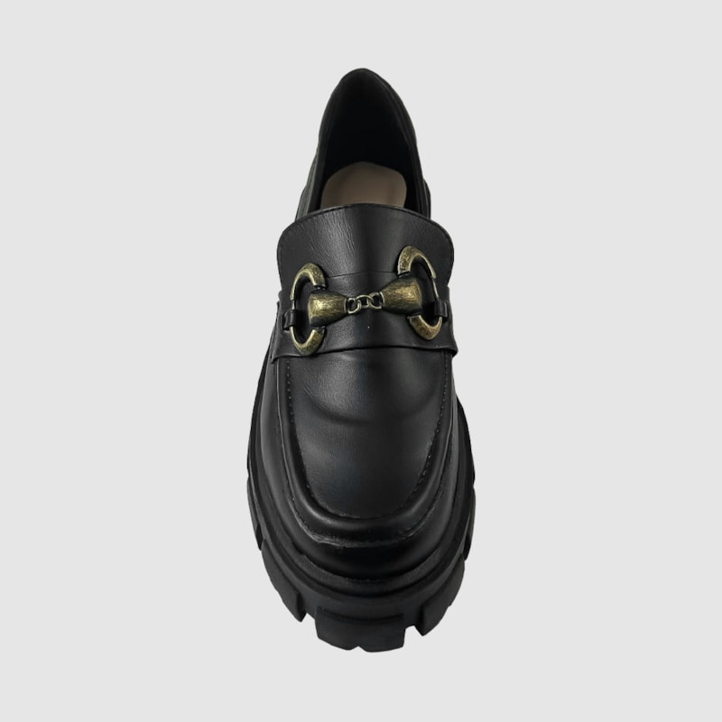 Mocassim Ana Luíza Couro Preto 745 ( Recomendamos a compra de um número menor do normalmente usado)