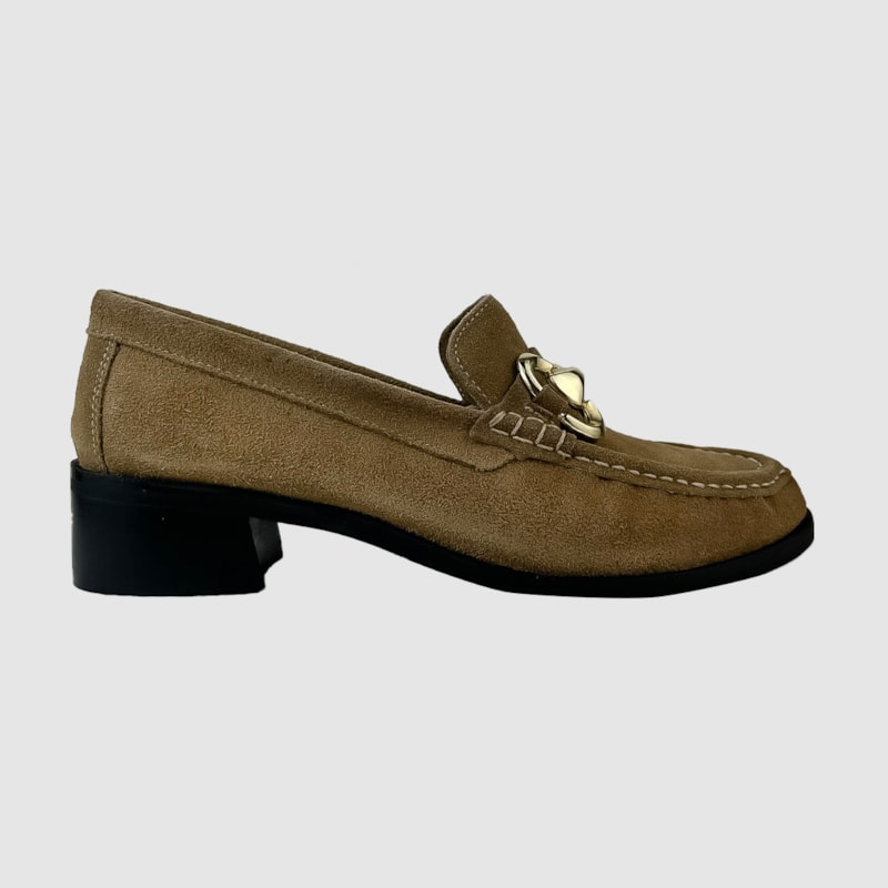 Mocassim Anna Camurça Couro Taupe 335 Mocassim Anna Camurça Couro Taupe 335