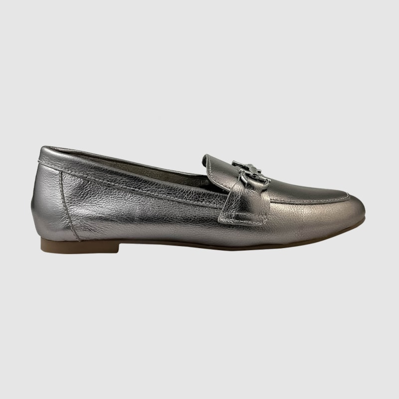 Mocassim Débora Couro Prata Velho 2505 Mocassim Débora Couro Prata Velho 2505