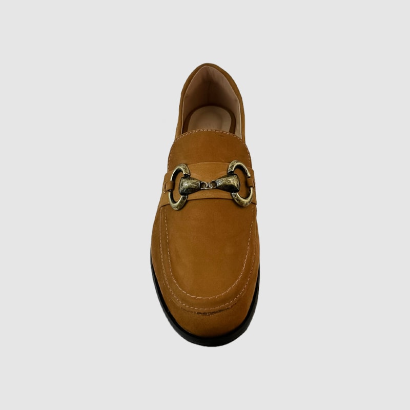 Mocassim Giu Couro Nobuck Camel 746