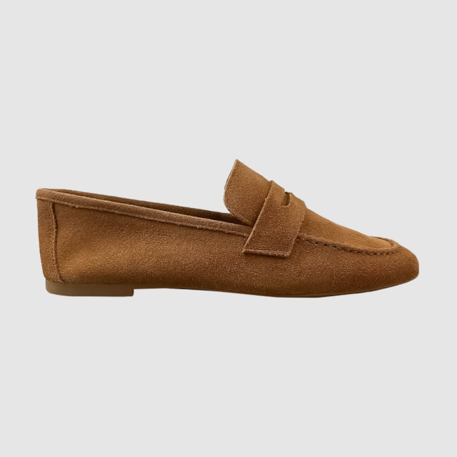 Mocassim Lury Camurça Couro Camel 051