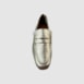 Mocassim Lury Couro Metalizado Ouro Light 051