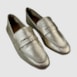 Mocassim Lury Couro Metalizado Ouro Light 051