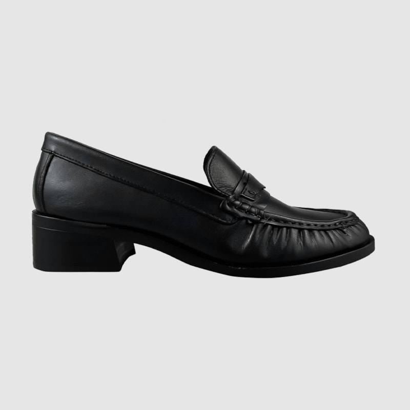 Mocassim Marcela Couro Preto 282