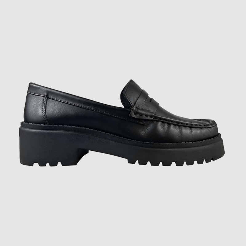 Mocassim Nara Couro Preto 574