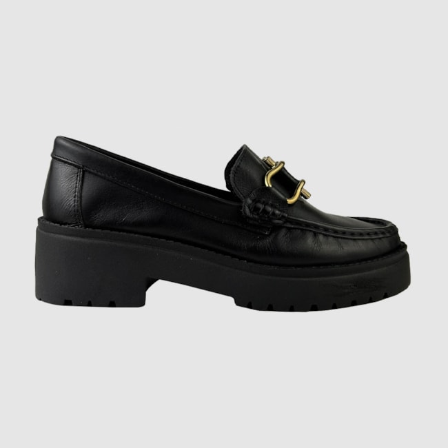 Mocassim Noelle Couro Preto 332