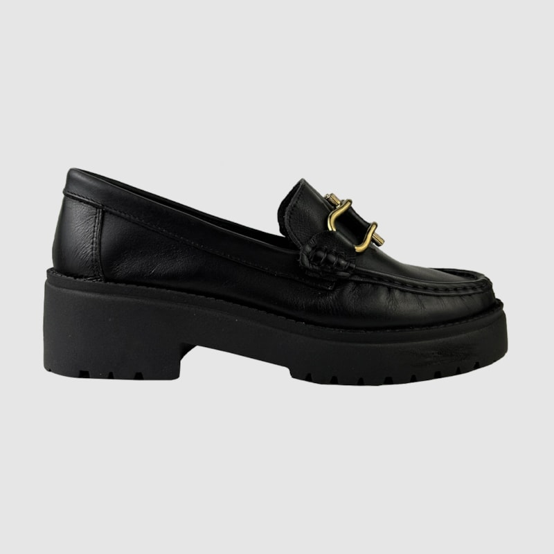 Mocassim Noelle Couro Preto 332