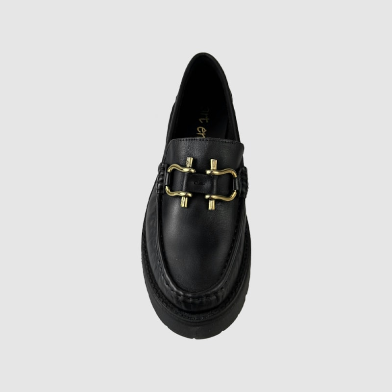 Mocassim Noelle Couro Preto 332