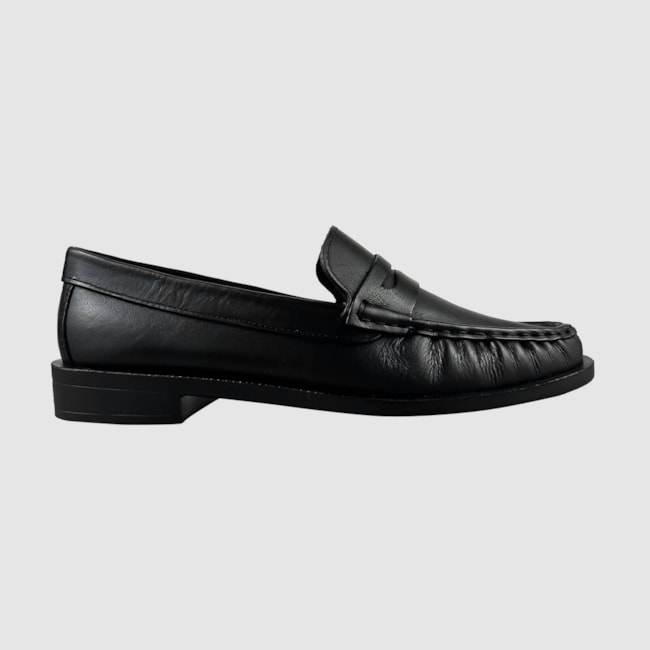 Mocassim Paris Couro Preto 041