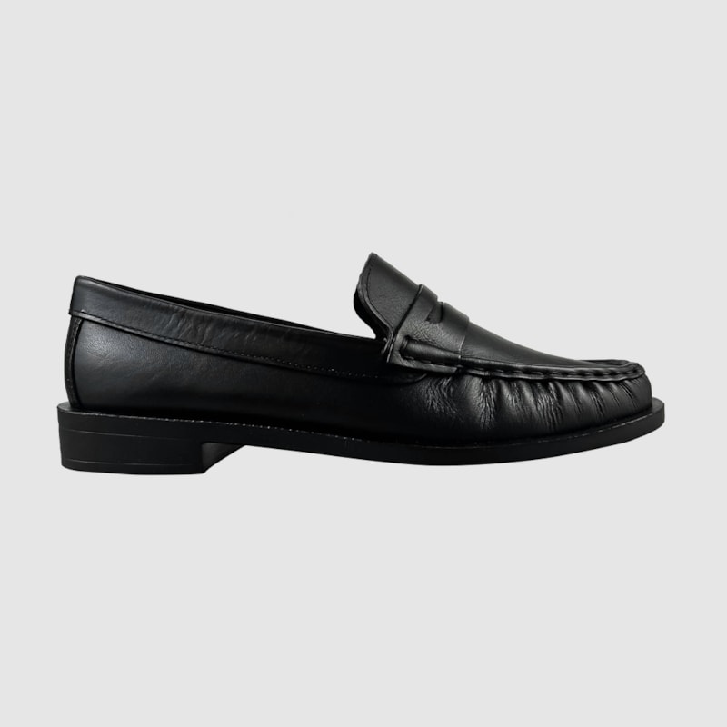 Mocassim Paris Couro Preto 041