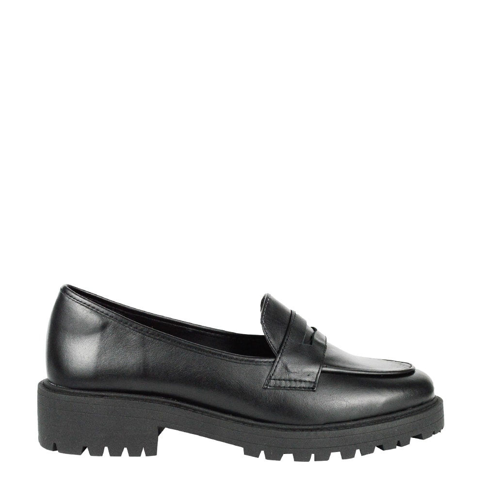 Mocassim store preto couro