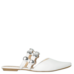 Mule Bico fino em Napa Branco 2581 Mule Bico fino em Napa Branco 2581