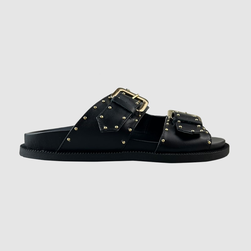 Papete Malu Couro Preto 306