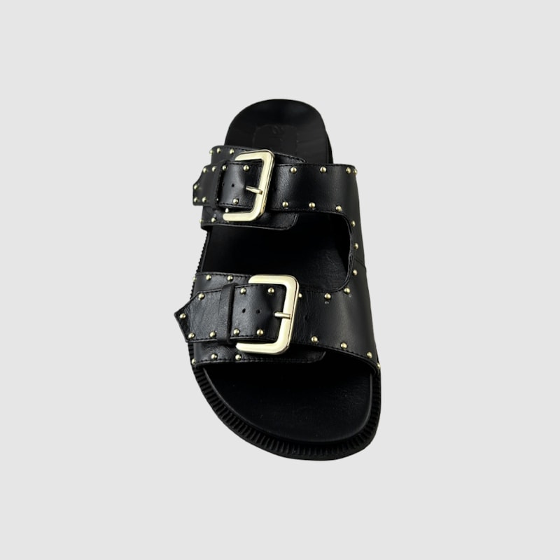 Papete Malu Couro Preto 306