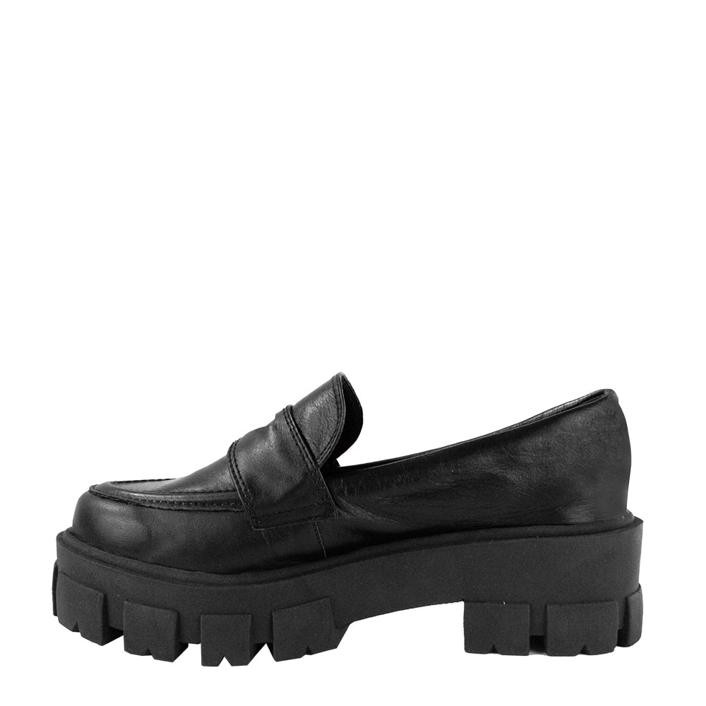 PRÉ VENDA]Mocassim Loafer Vic Couro Preto Inspirado Prada 9-665 - ArtemPe