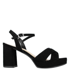Sandália Cruzada em Suede Preto 2526 Sandália Cruzada em Suede Preto 2526