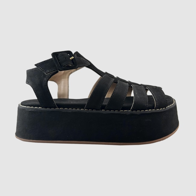 Sandália Denise Couro Nobuck Preto 238
