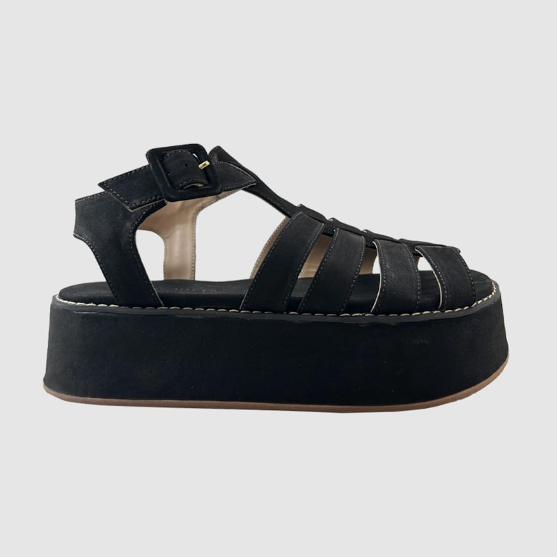 Sandália Denise Couro Nobuck Preto 238 Sandália Denise Couro Nobuck Preto 238