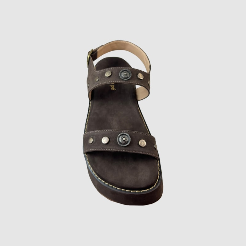 Sandália Flatform Iza Camurça Couro Café 297