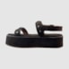 Sandália Flatform Iza Camurça Couro Café 297