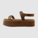Sandália Flatform Iza Camurça Couro Capuccino 297
